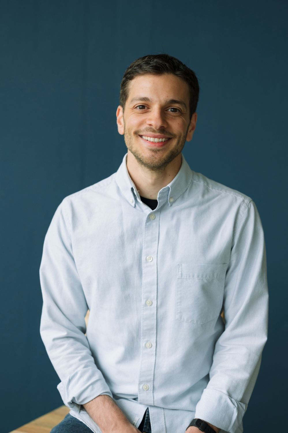 Michael Nazari in a button-down shirt