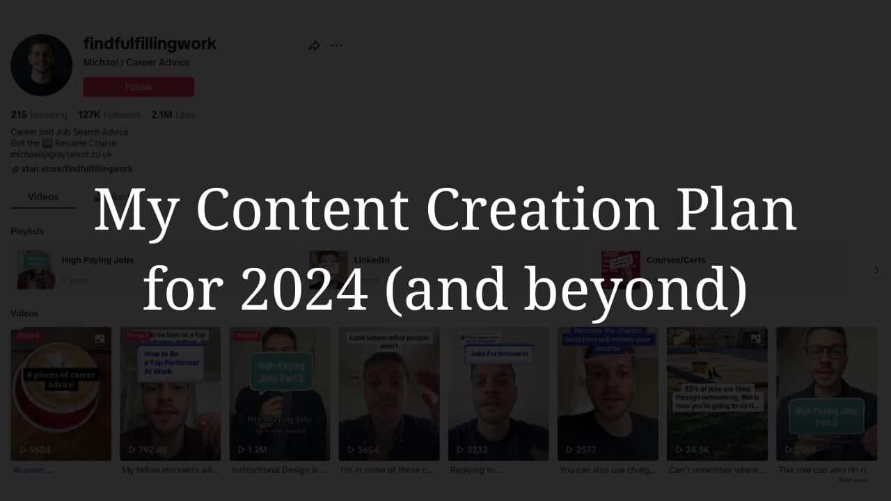My Content Creation Plan for 2024 (and beyond)